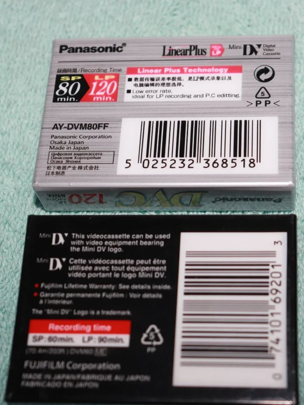 2 Sony DVC  Premium Mini,1 Panasonic 120,1 Fuji Digital Video Cassette Tape New
